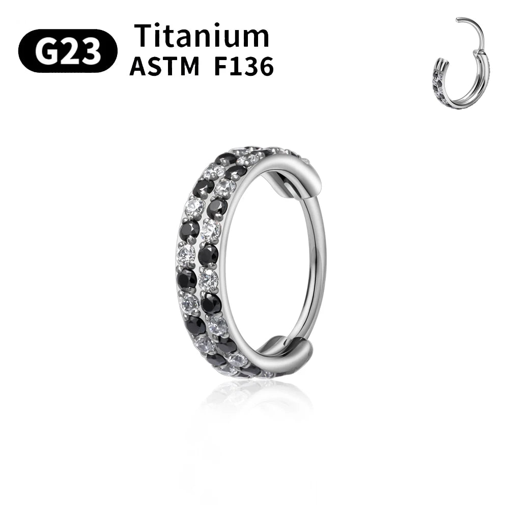 Titanium Nose Ring Clicker Hoop Body Jewelry Cartilage Helix Earrings Labret