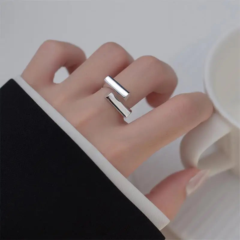 Geometric Cuff Finger Rings for Women Girls Elegant Fashion Jewelry Gift