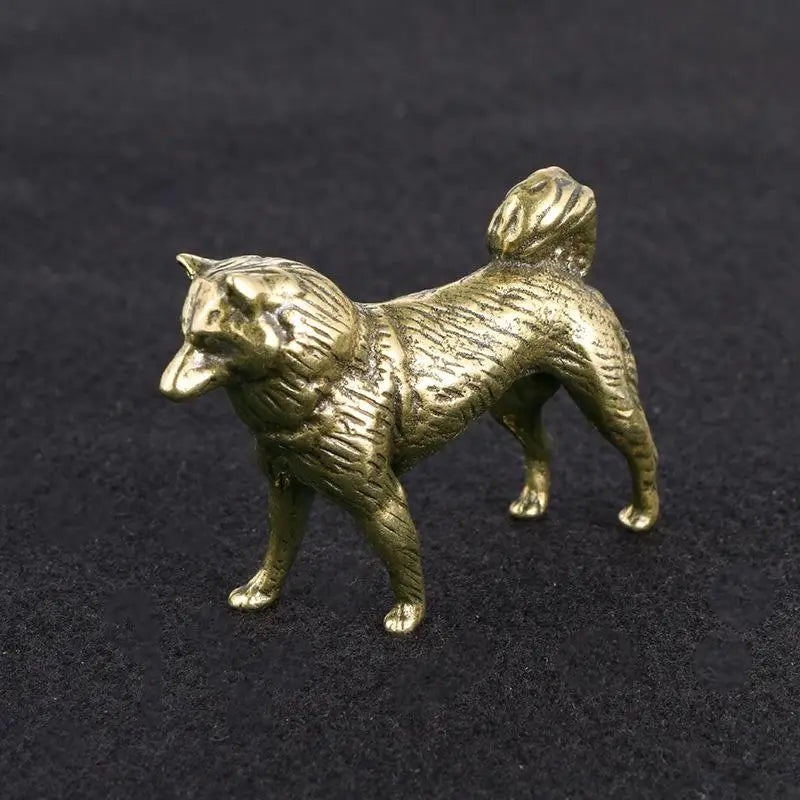 Miniature Dog Figurine - Retro Brass Animal Desk Decor Gift