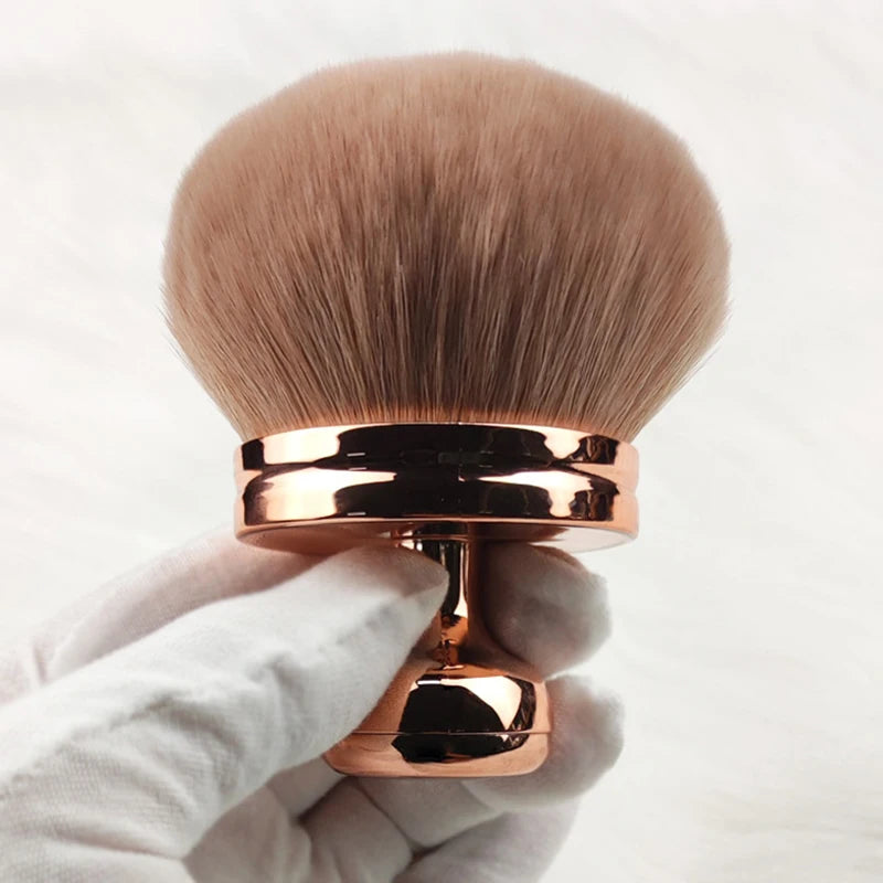 Large Body Makeup Brush for Self Tanner & Bronzer - Oval Kabuki Tool, Vegan Charcoal Bristles