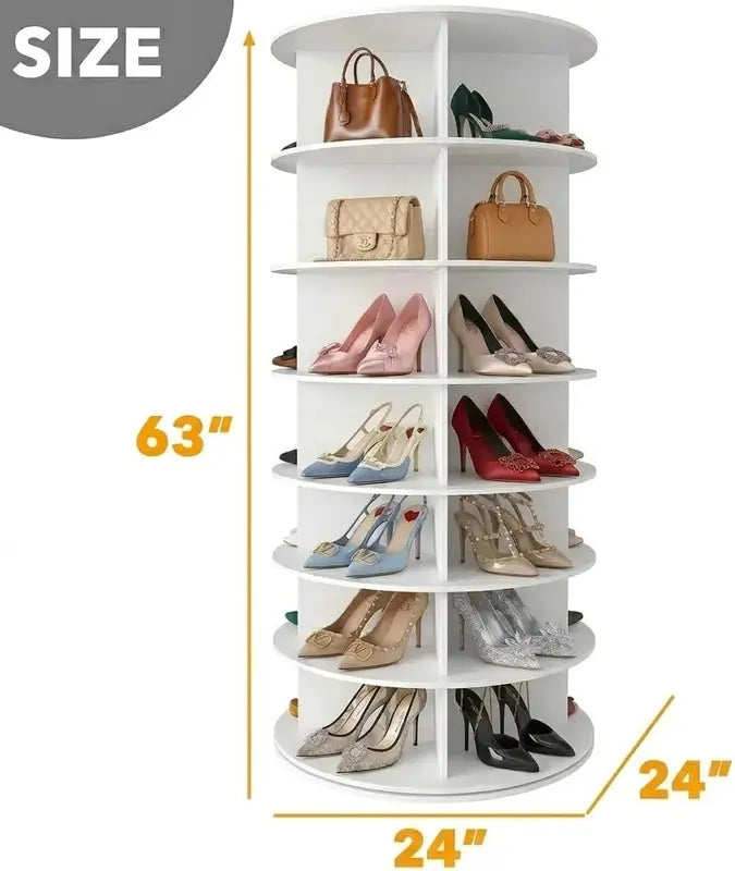 Rotating Shoe Rack Tower - 7 Tiers Spin Shoe & Accessory Organizer