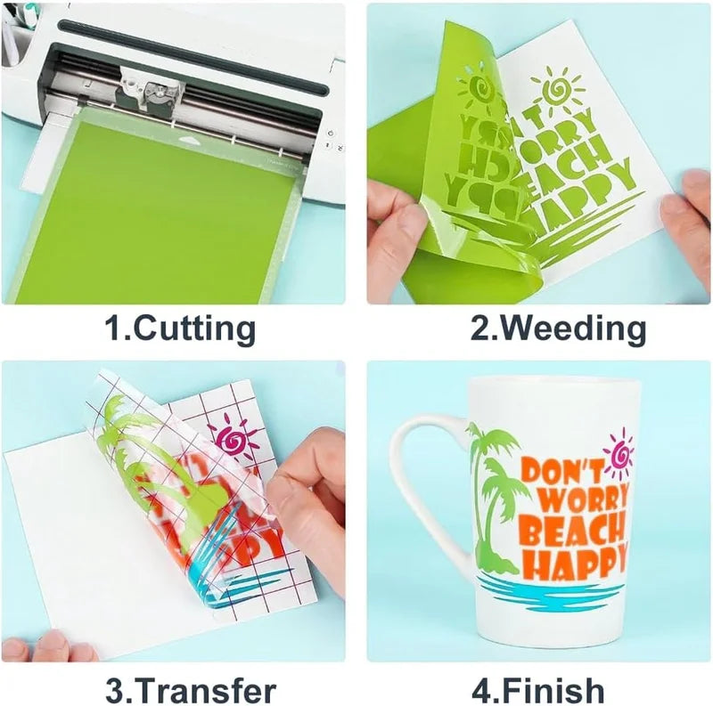 Adhesive Vinyl for Cricut & Silhouette - Outdoor Permanent Sticker Vinyl