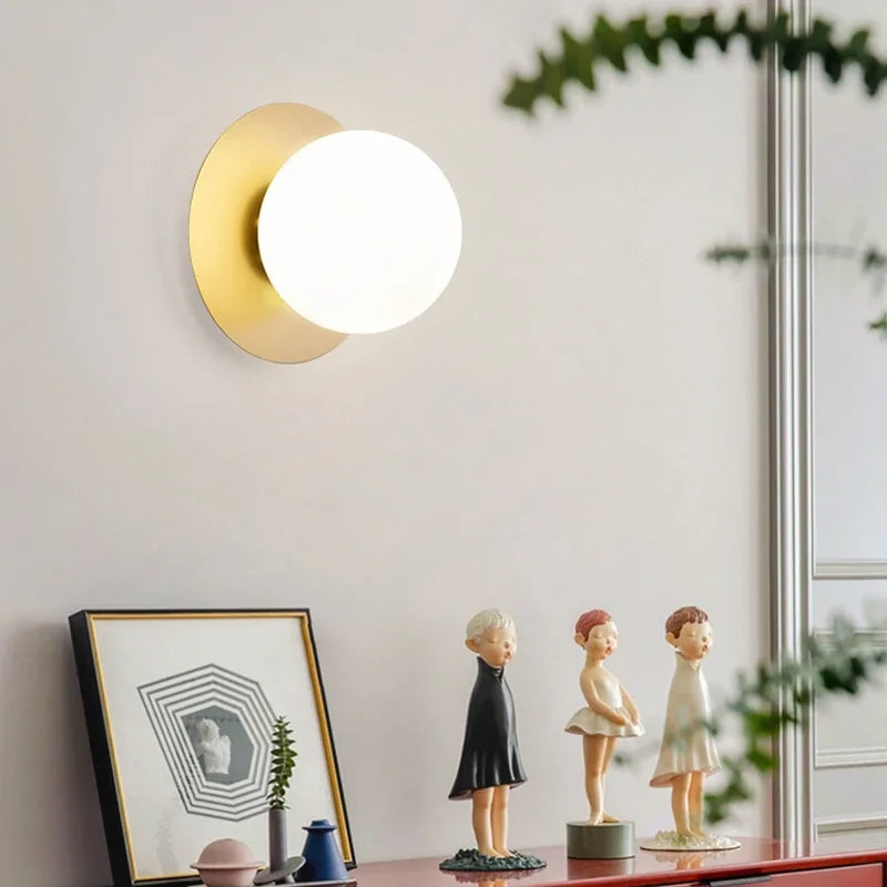 Indoor Bedside Wall Lamp with LED Wall Sconce for Bedroom and Living Room, Gold & Black Finish