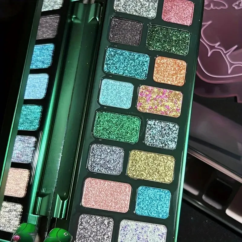 16-Color Pearl Eyeshadow Palette - High Pigment, Multicolor, Create Dramatic Looks