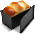 Non-Stick Pullman Loaf Pan with Lid - Carbon Steel Bread Mold, 1 lb Capacity
