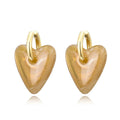 Vintage Heart Pendant Hoop Earrings for Women Gold Silver Acrylic Resin Jewelry