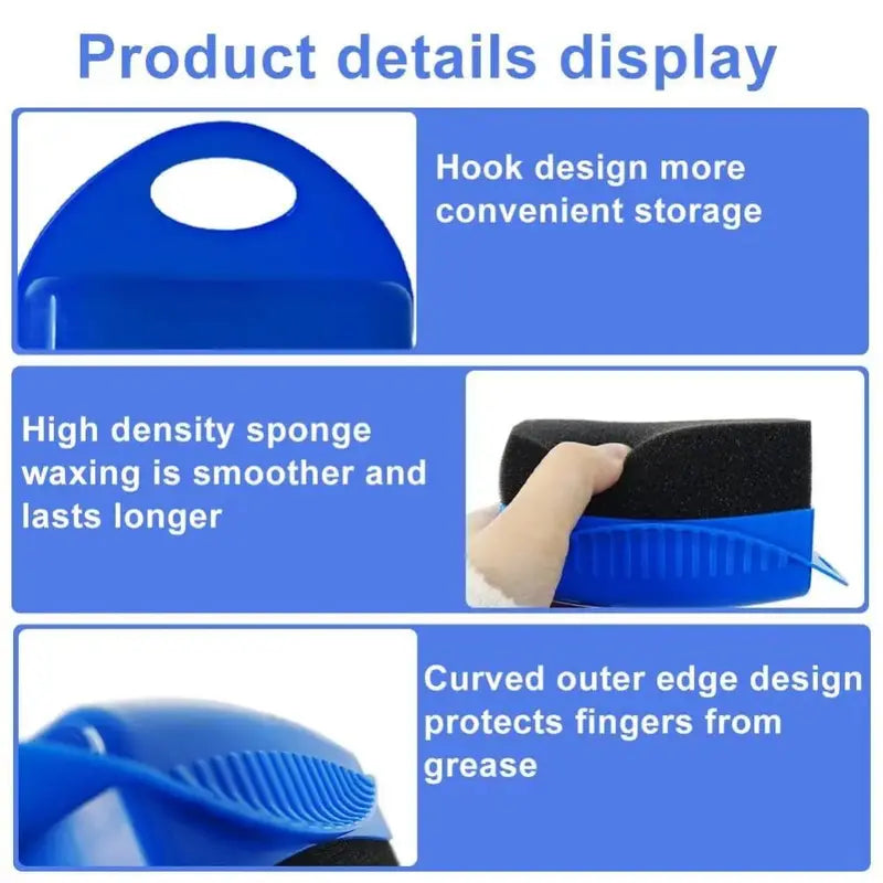 Car Wheel Polishing & Tire Cleaning Sponge with Cover - Reusable Foam Applicator Pads