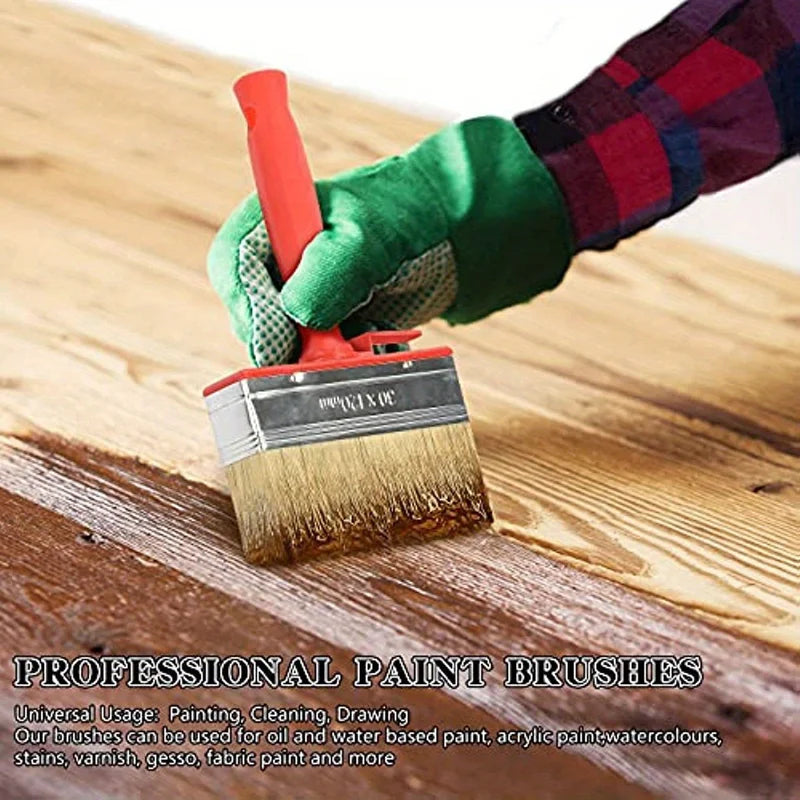 Large Paint Brush Set - 3 Premium Brushes for Walls, Doors & Woodwork