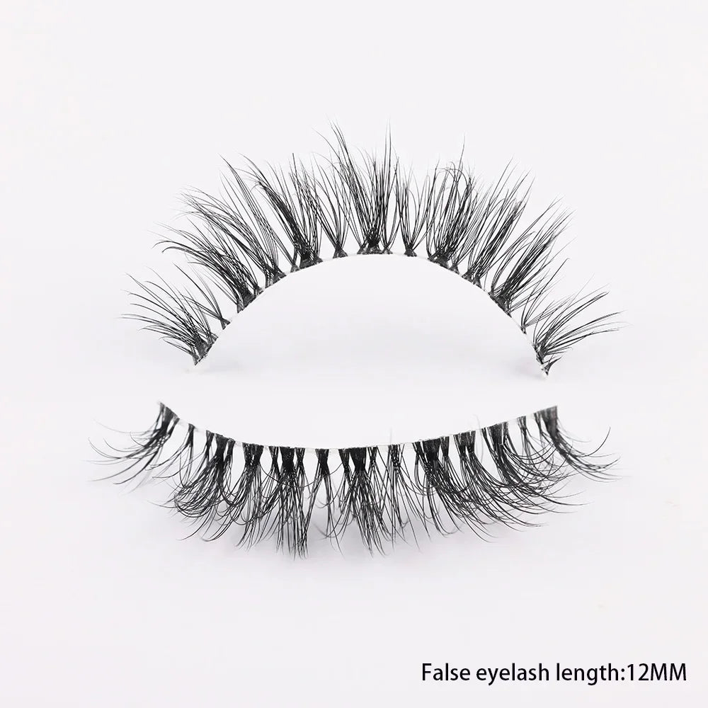 Clear Band 3D Mink False Eyelashes - Natural Fluffy Volume Wispy Lashes