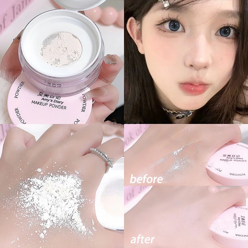 Translucent Loose Powder Makeup Set with Oil Control & Matte Finish - 35g