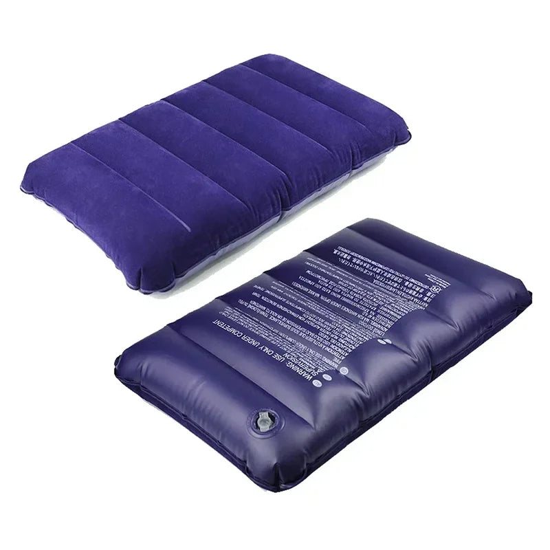 Inflatable Air Cushion Pillow for Camping Travel and Outdoor Use - Folding Square Head Rest