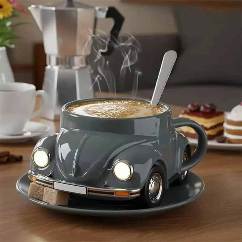 Funny Beetle Shaped Coffee Mug - Unique Novelty Car Cup for Desktop Decor