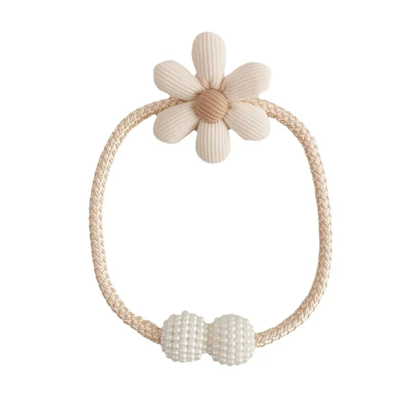 Nordic Style 3D Flower Pearl Curtain Tiebacks 2Pcs for Children's Room Decor