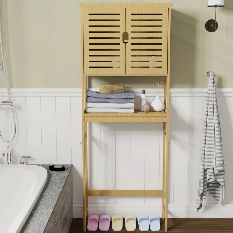 Natural Bamboo Over-the-Toilet Storage Rack 3-Tier Bathroom Organizer Space Saver