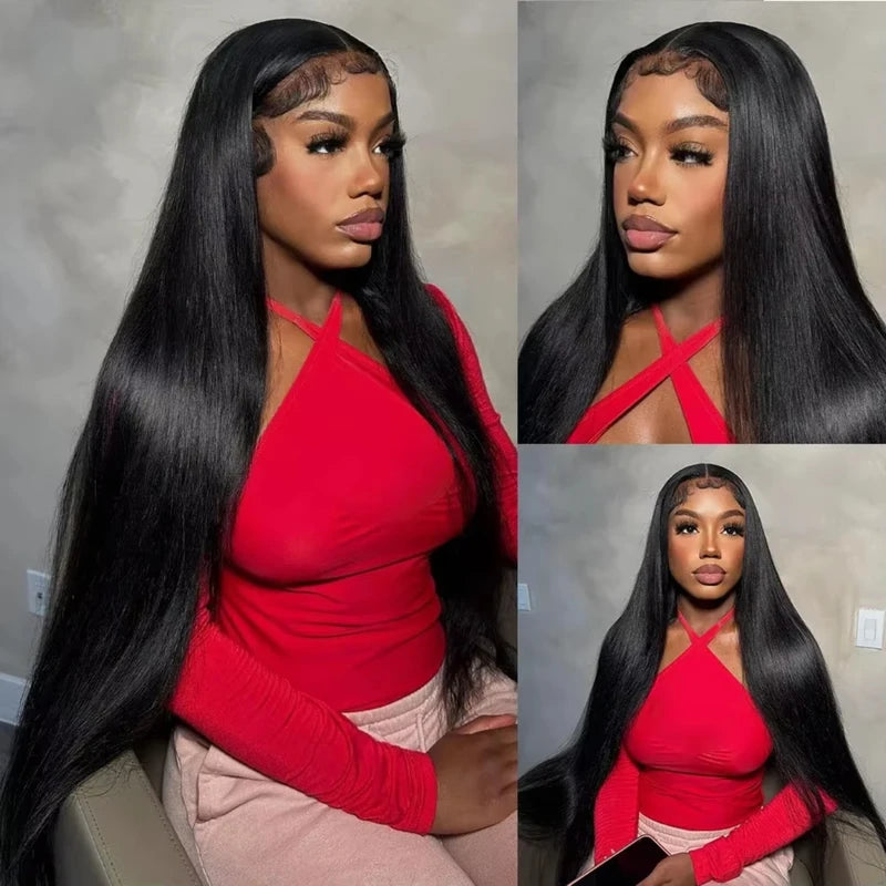 HD Lace Front Wig 13x6 Brazilian Straight Human Hair 200% Density Natural Hairline