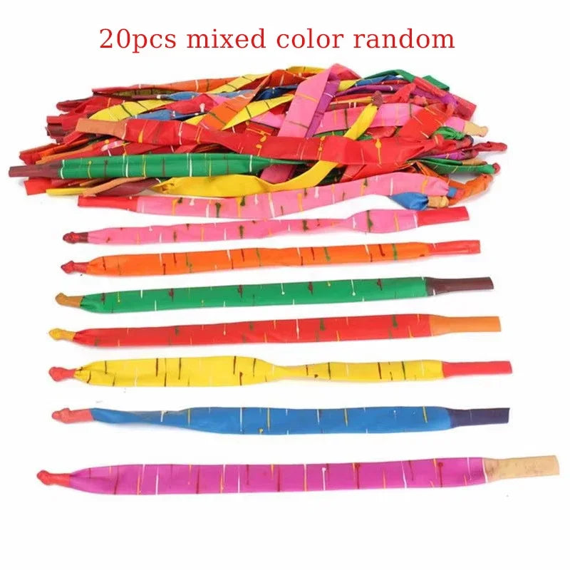 10/20pcs Mixed Color Latex Rocket Balloons Flying Squeaking Party Decorations