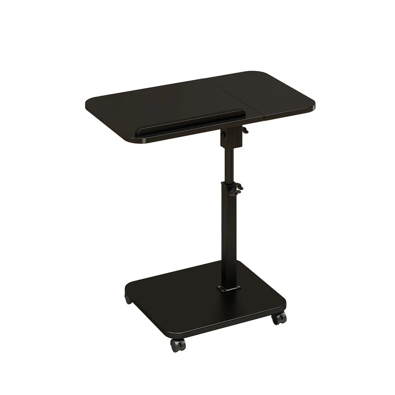 Adjustable Height C-Shaped Side Table with Wheels - Swivel Sofa & TV Tray for Living Room