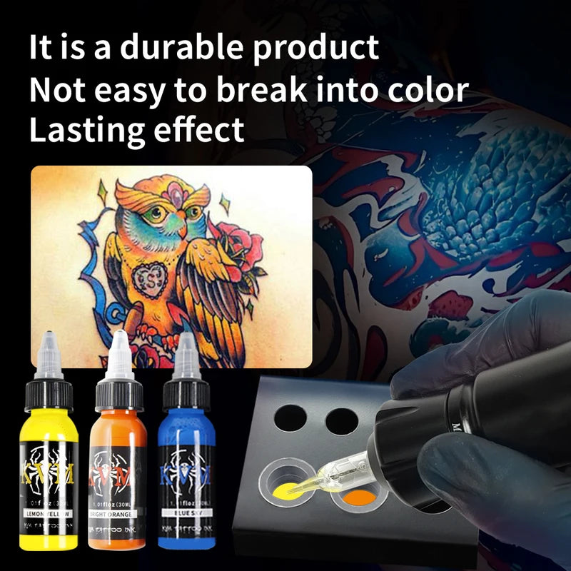 Professional 30ml/1oz Multi-Color Tattoo Ink Set for Body Art & Permanent Makeup