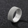 Luxury Titanium Couple Ring Mesh Jewelry for Men Women Wedding Gift