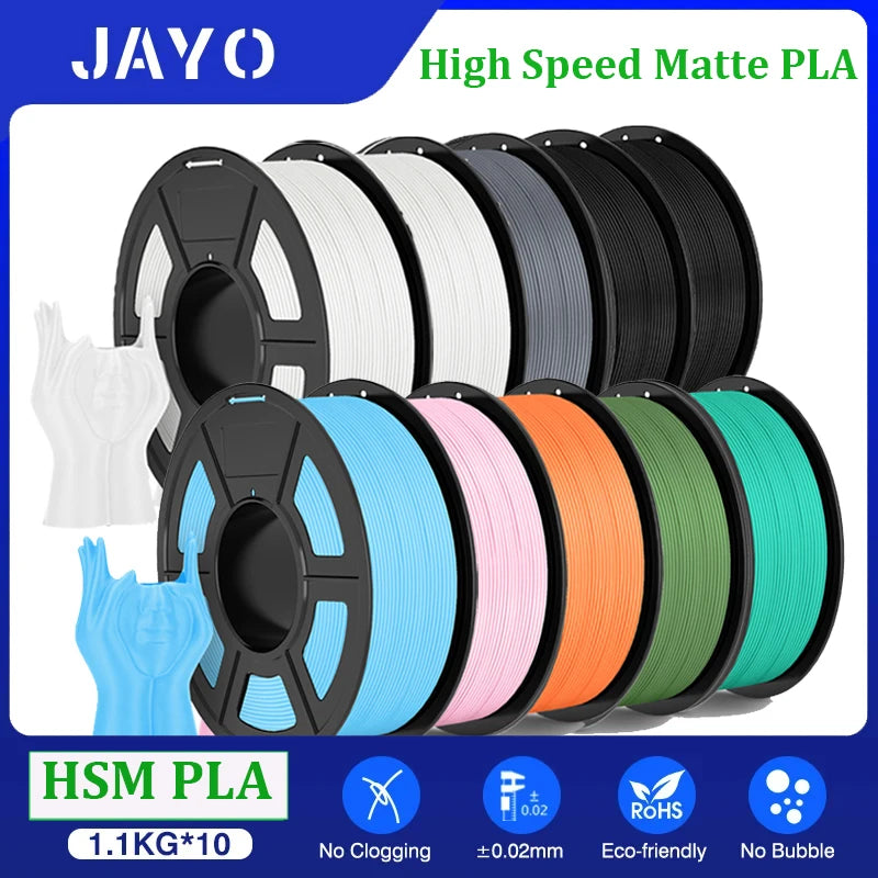 High Speed Matte 3D Printer Filament Bundle - Multiple Colors, 175mm, Non-Toxic