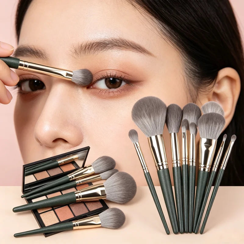 14-Piece Makeup Brush Set - Professional Fluffy Eyeshadow, Concealer, Blush Brushes