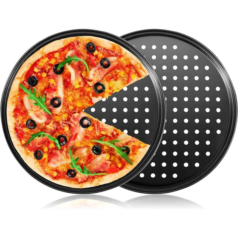 28cm Round Pizza Pan with Holes for Oven Baking Nonstick Steel Pizza Tray