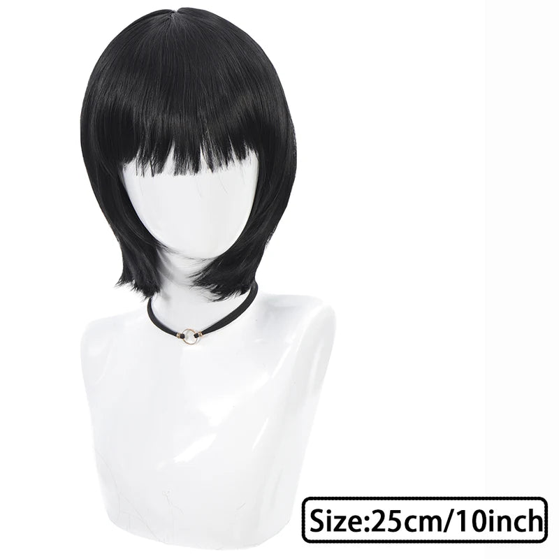 Short Straight Bob Wig for Women Synthetic Hair with Fringe - High Temp Silk Style