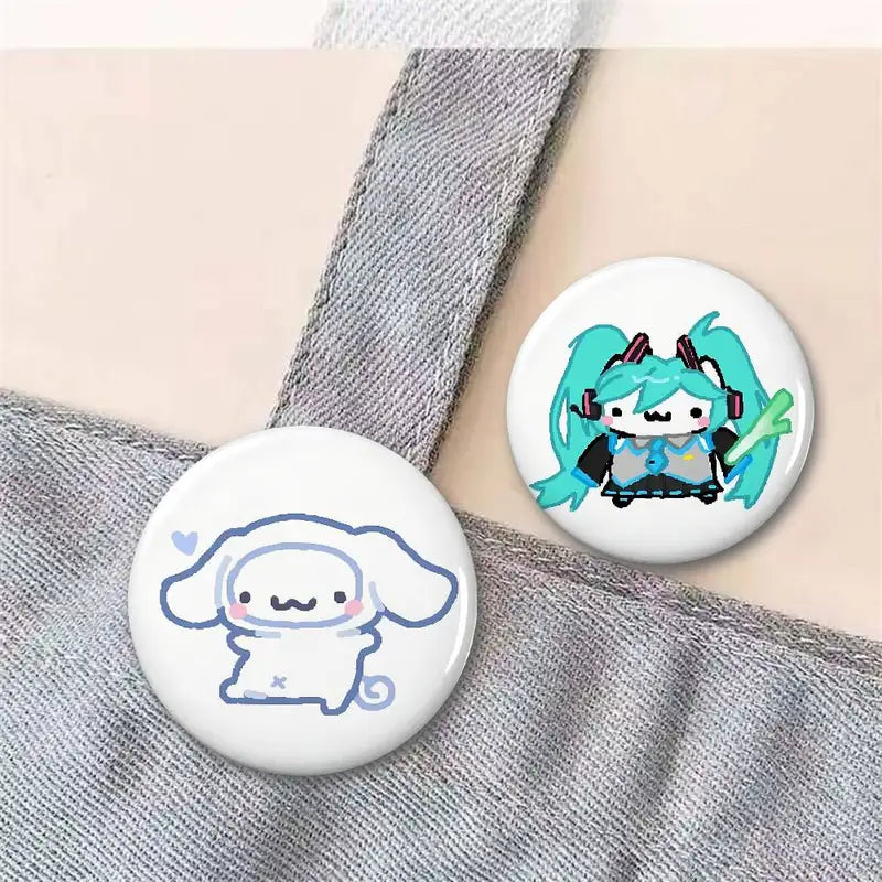 Cute Cat Badge Pin Set - Bright Printed Icon Button Brooch for Clothing & Accessories