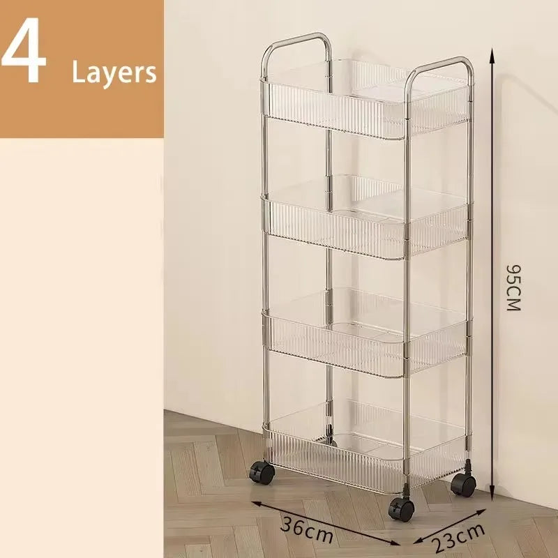 Multi-Layer Mobile Storage Cart with Wheels - Home Organizer Trolley