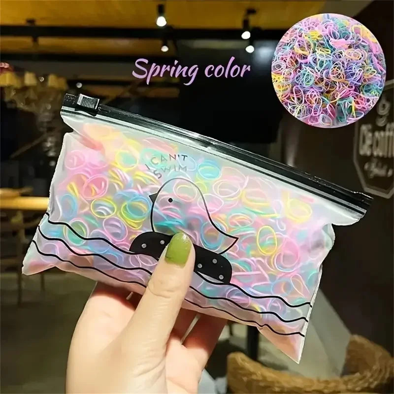 1000pcs Colorful Small Disposable Rubber Bands for Ponytail Hair Holders