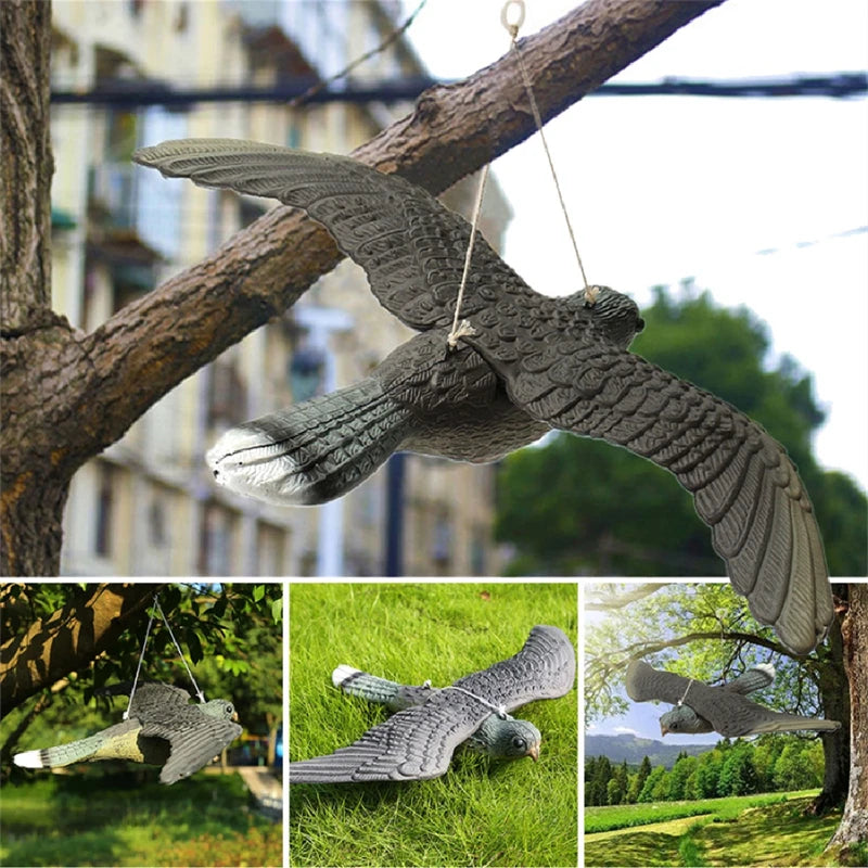 Flying Falcon Bird Decoy Pest Control Garden Ornament - Lifelike Bird Repellent