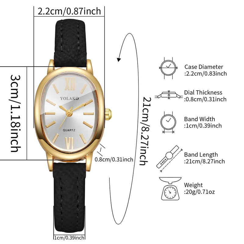 Elegant Women Quartz Watch with Ultra-Thin Leather Strap - Multiple Colors