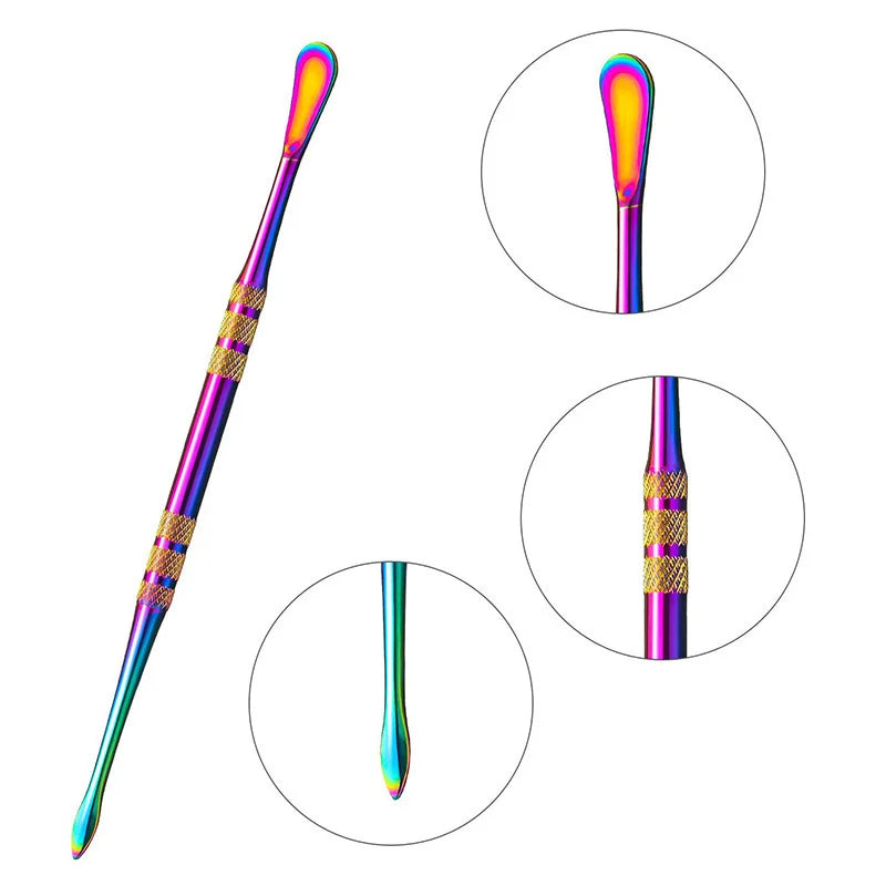 10 Pieces Stainless Steel Wax Carving Tools with Rainbow Handles - 4.75 Inch Sculpting Set