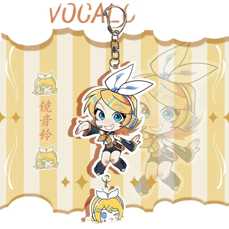Anime Character Keychain Set - Hatsune Miku Kaito Rin Len Luka MEIKO Acrylic Pendants