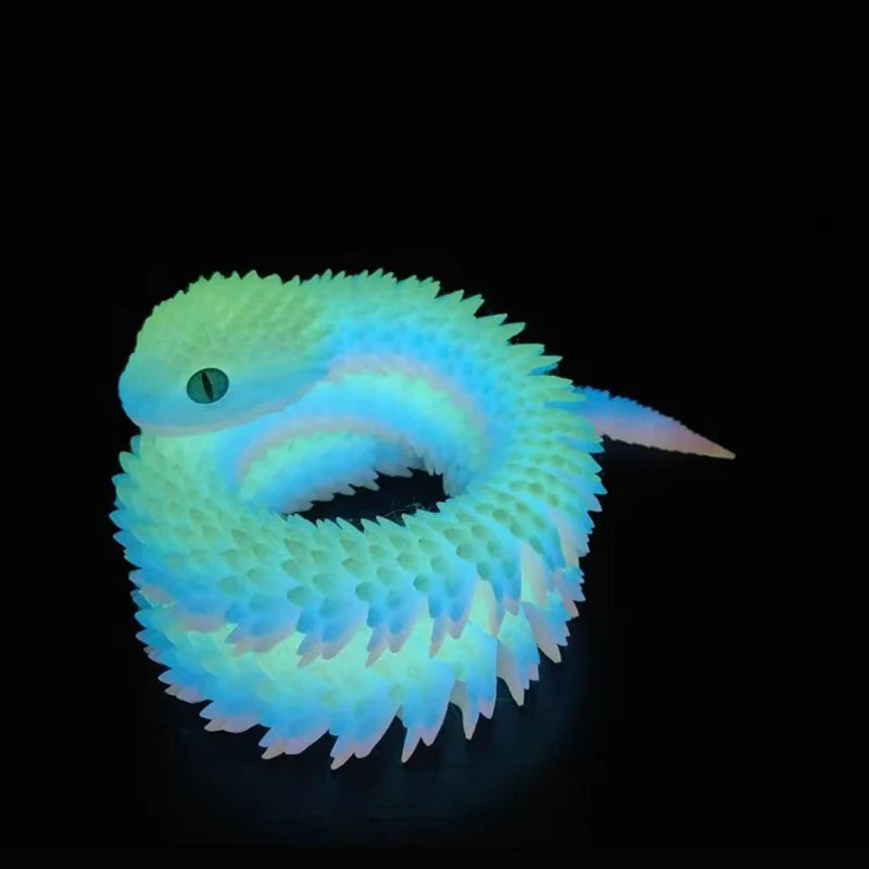 Luminous Snake Action Figure with Movable Joints - 30/60/80cm Home Decor Gift