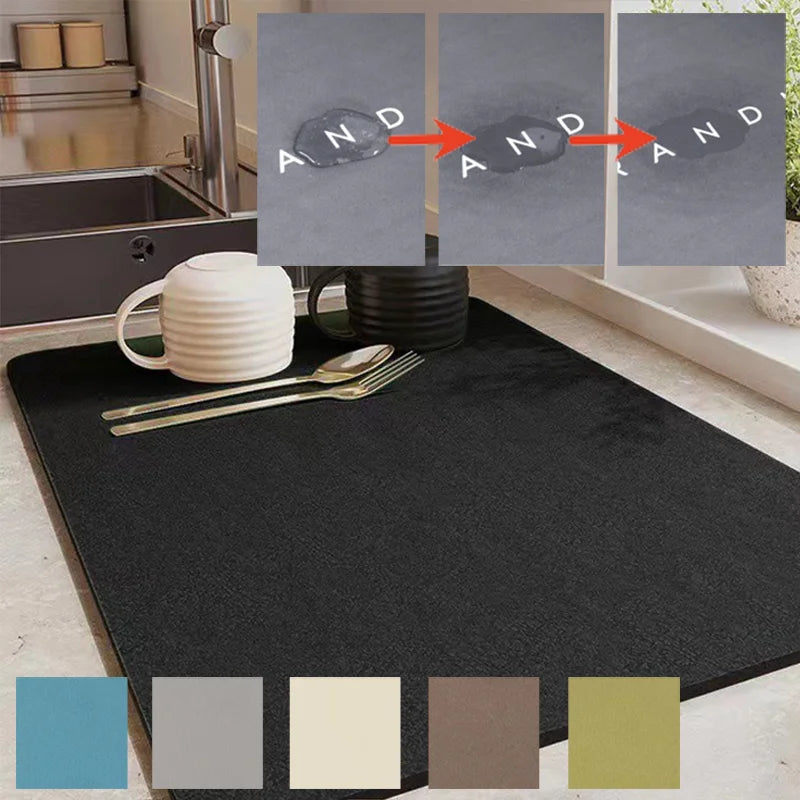 Super Absorbent Waterproof Kitchen Drainage Mat for Dish Drying and Heat Insulation