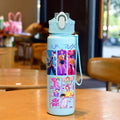 Cute Cartoon Water Bottle with Lanyard - Leakproof, Large Capacity, Portable, Kids & Adults