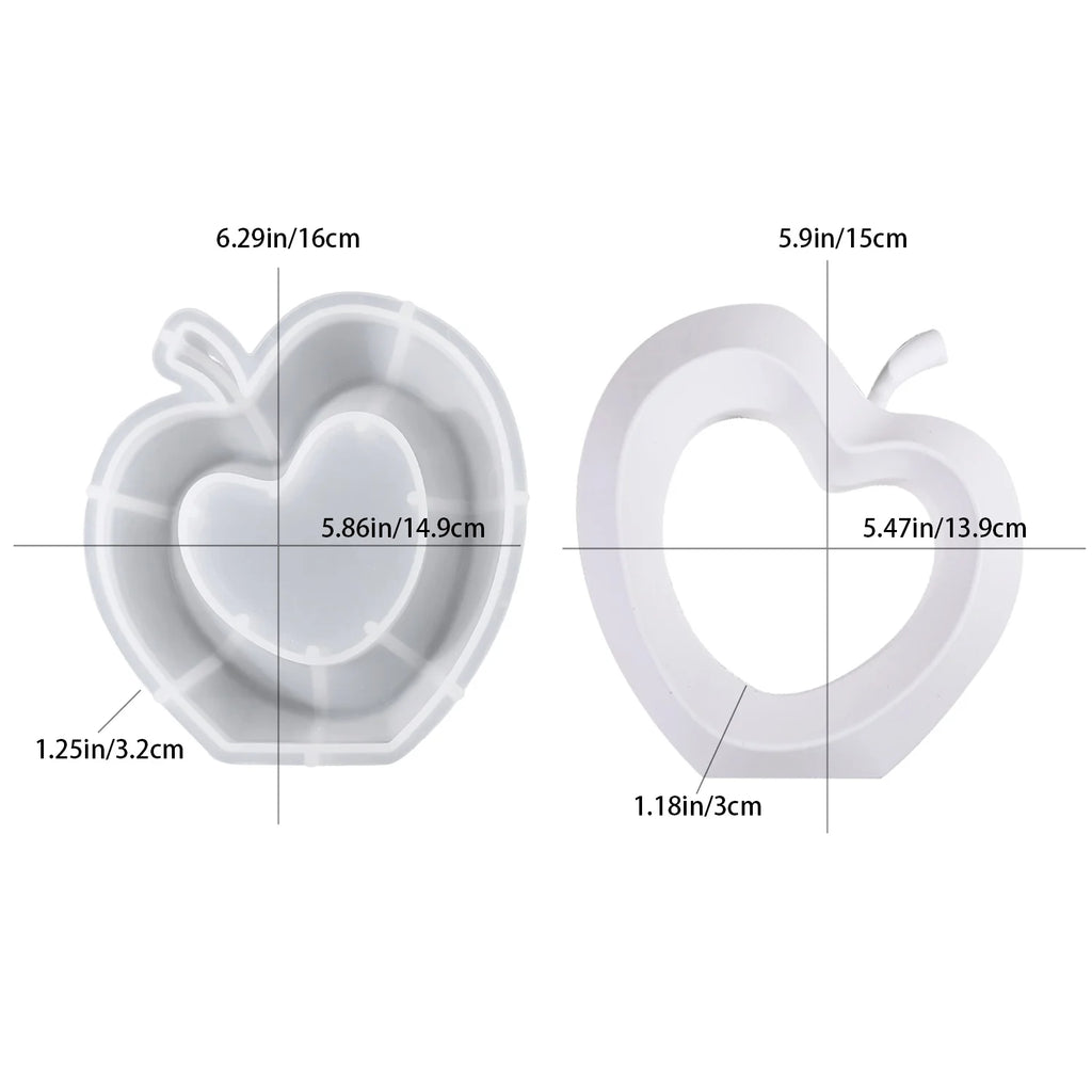 DIY Hollow Apple Ornament Silicone Mold for Epoxy Resin Desktop Art Decoration