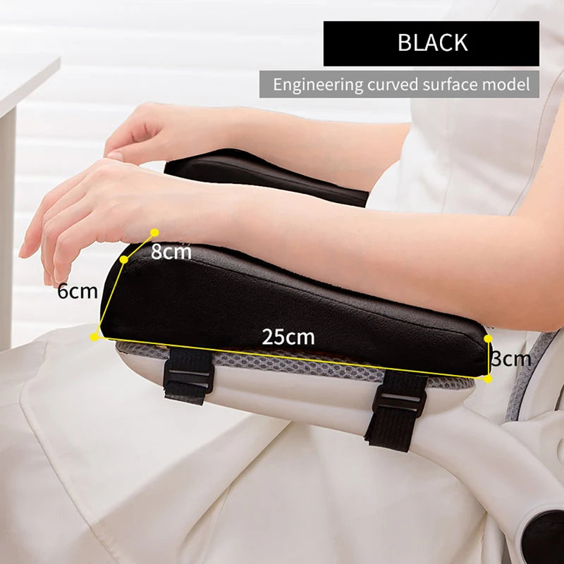 Office & Gaming Chair Armrest Pad Support Cushion - Adjustable Foam Pillow