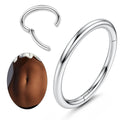 14G Stainless Steel Belly Button Ring with Clicker Hoop - Navel Piercing Jewelry