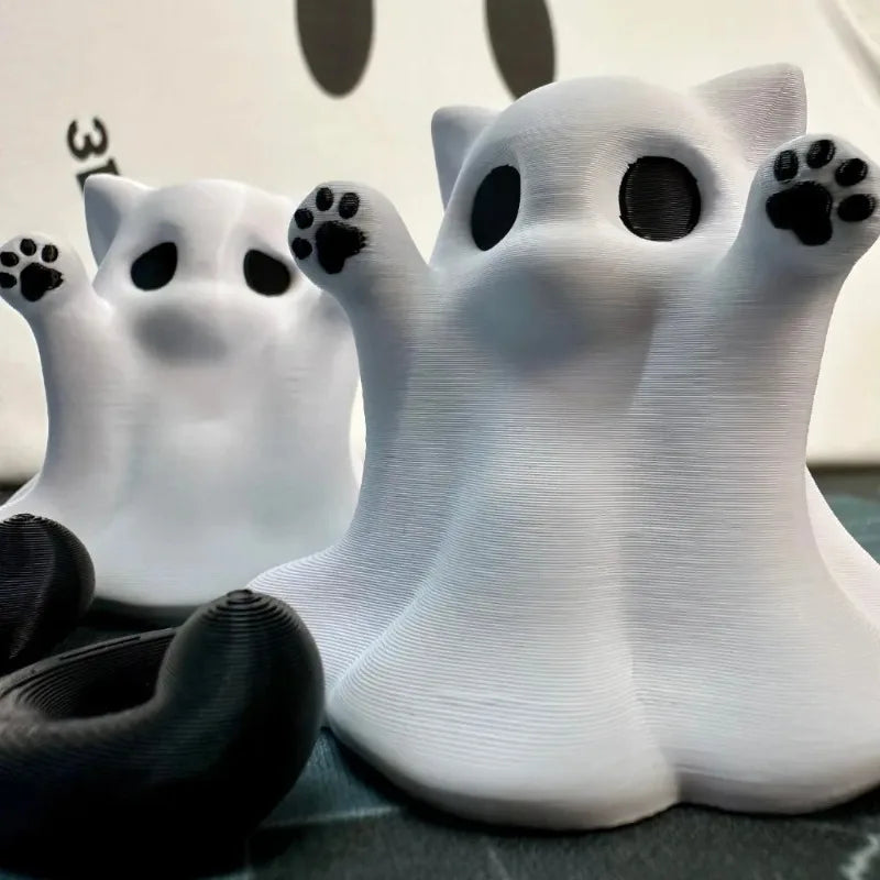 Mini Ghost Cat Ornaments for Halloween Cute Desktop Decor Gift for Girlfriend