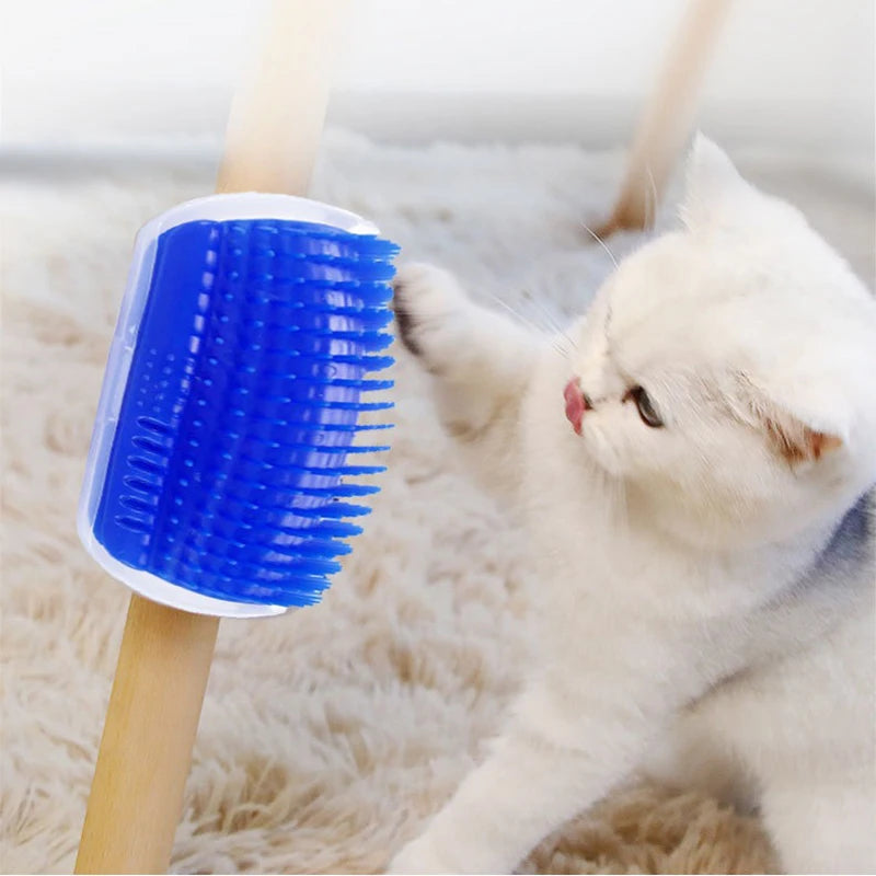 Cat Corner Scrubber Massager Brush for Grooming & Scratching – Pet Supplies