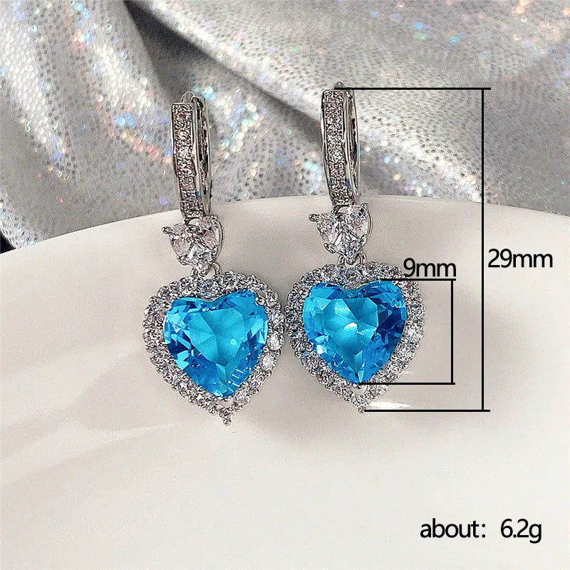 Heart-Shaped Cubic Zirconia Wedding Earrings for Women - Eternity Love Jewelry