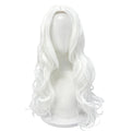 White Long Loose Wave Synthetic Wig with Middle Part for Cosplay & Daily Wear