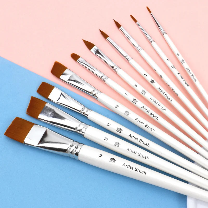 Professional Face Painting Brush Set - 10 Durable Makeup Art Tools with Nylon Bristles