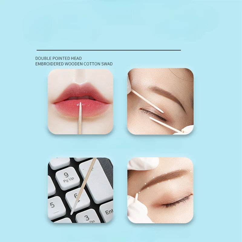Disposable Micro Cotton Swab Brushes for Makeup & Lash Extension Removal - 100/300/500 Pc