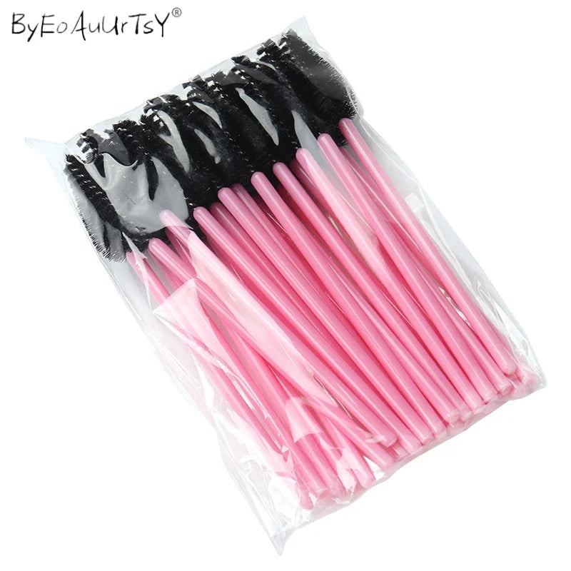 25PCS Eyelash & Eyebrow Makeup Brush Set - Micro Brushes & Mascara Wands
