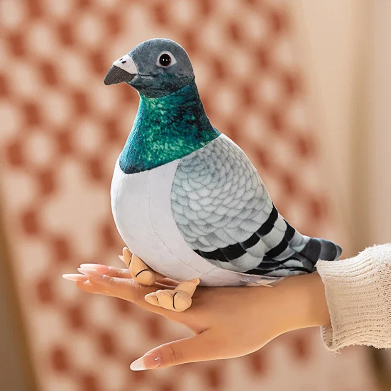 Lifelike Bird Plush Toy - Realistic Pigeon & Magpie Stuffed Animal for Decor & Gifts