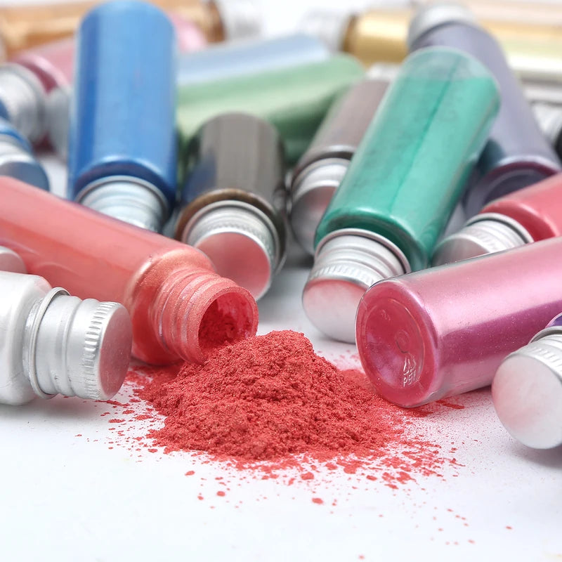 Colorful Pearl Mica Powder for Nails, Soap, Resin, Makeup & Car Paints - 126 Colors
