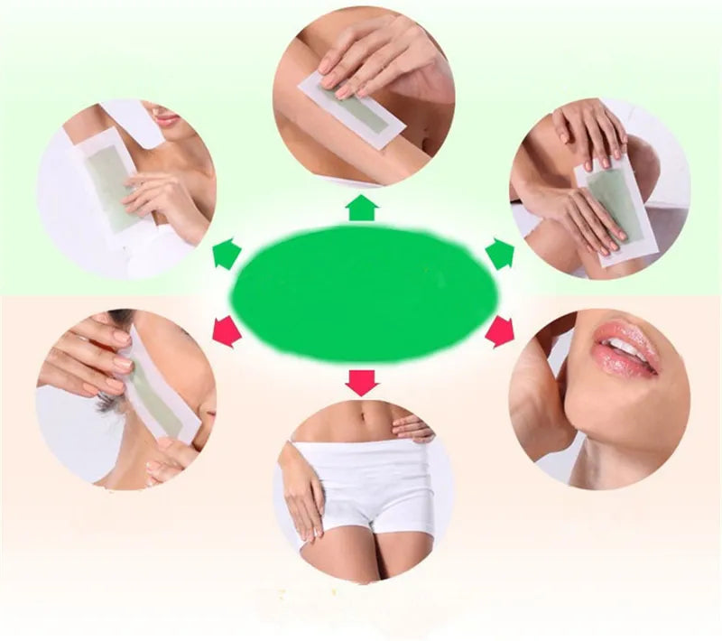 40 Pcs Hair Removal Wax Strips for Face Body Neck Legs - Cold Wax Paper